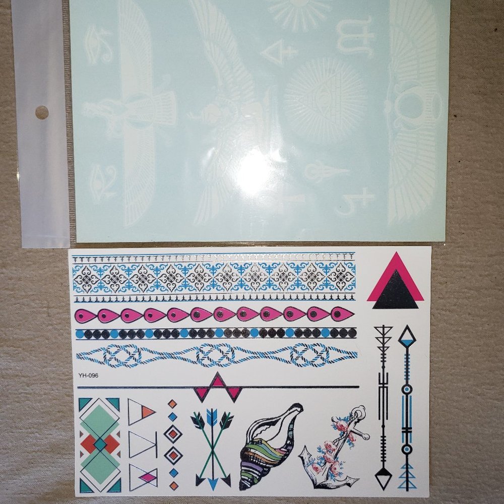 3 sheets Golden Silver Temporary Tattoo - Picture 6 of 15